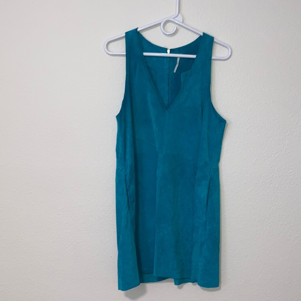 Fun teal suede spring dress